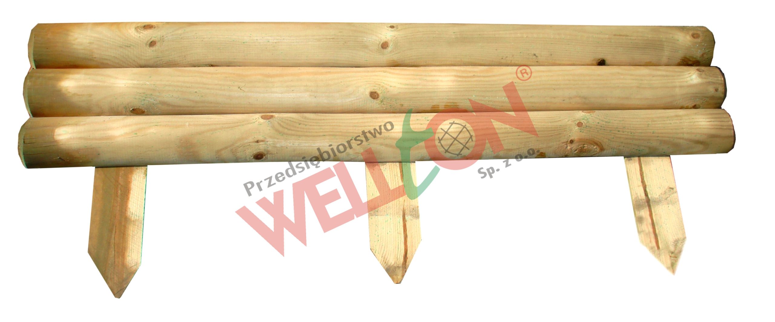 Płotek wbijany z półwałka poziomy 100x21cm