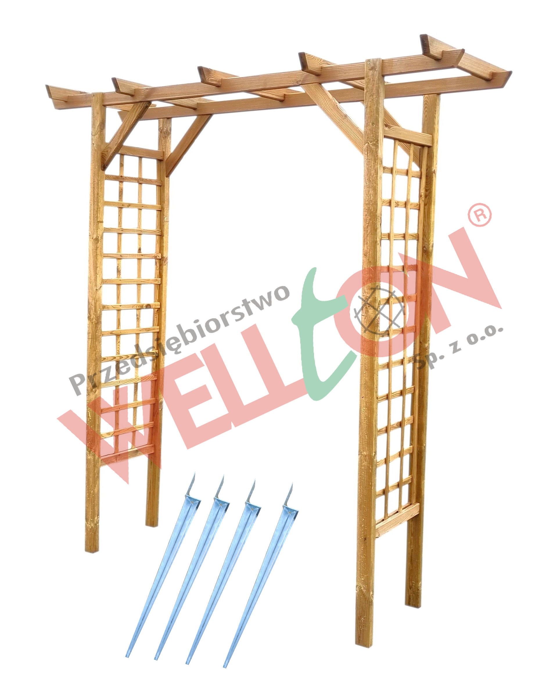 Pergola prosta ECO kotwy – zestaw