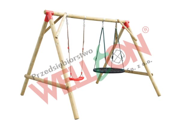 Huśtawka ogrodowa dla dzieci bocianie gniazdo palisada 10x10x10cm