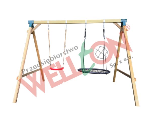 Huśtawka ogrodowa dla dzieci bocianie gniazdo kantówka 9x7x7cm