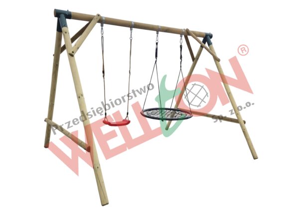 Huśtawka ogrodowa dla dzieci bocianie gniazdo palisada 10x8x8cm