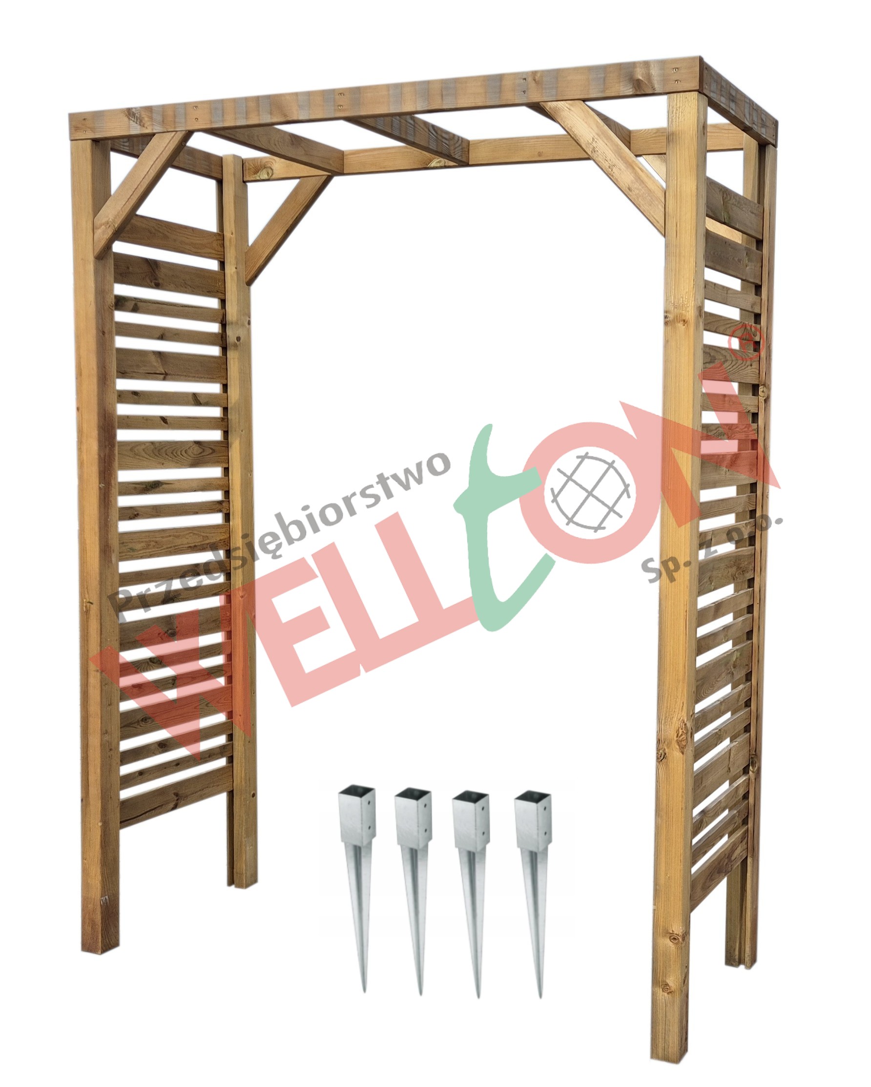 Pergola prosta Brąz kotwy – zestaw